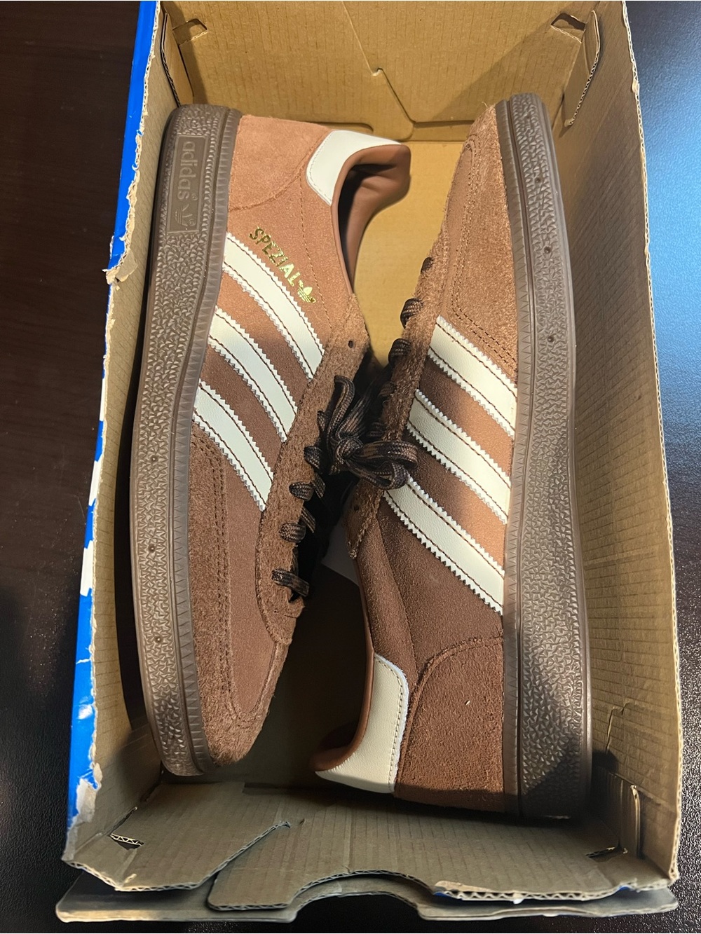 adidas Samba Suede Sneakers - Brown/Cream - Picture 3 of 3